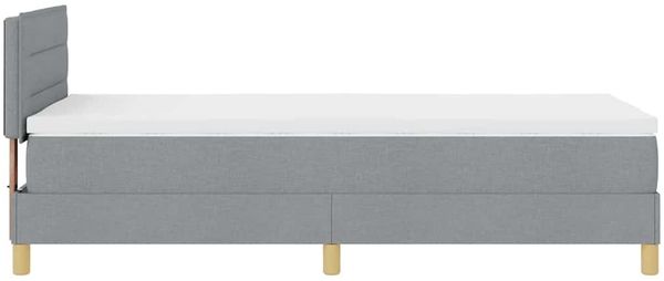 vidaXL LED Boxspringbett mit Kopfteil Hellgrau 90 x 200 cm Stoff 3342331 Bild 9