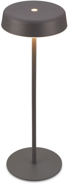 BRILONER - LED Tischlampe kabellos IP44 mit Touch, dimmbar, warmweißes Licht, Nachttischlampe, Leselampe, LED Lampe, Campinglampe, Tischleuchte, Akkulampe, Outdoor Lampe, 13x36,5 cm, Anthrazit