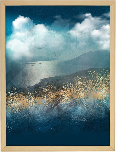 Dekoria Wandbild Impression 30x40cm gold&navy