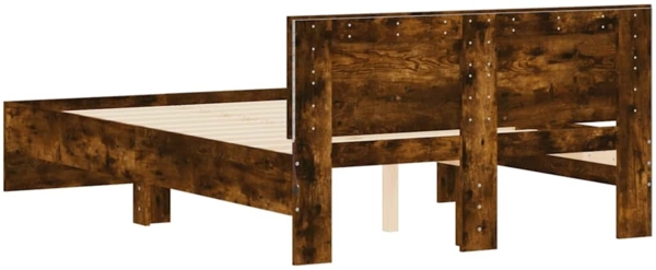 vidaXL Bettgestell mit Kopfteil LED-Beleuchtung Räuchereiche 140x190cm 3207627 Bild 8