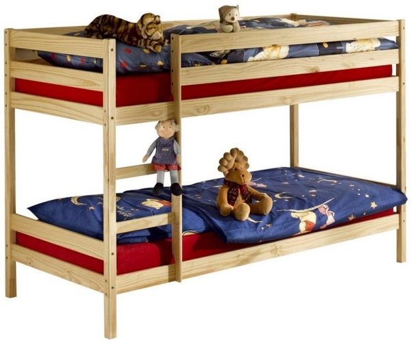 IDIMEX Etagenbett FELIX, Etagenbett Doppelstockbett Hochbett Kinder Bett Kiefer massiv mit Leit