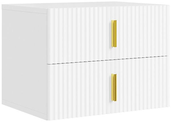 SoBuy FBT177-E-W Nachttisch, Spanplatte, Melamin, Weiß, 40 x 30 x 30 cm