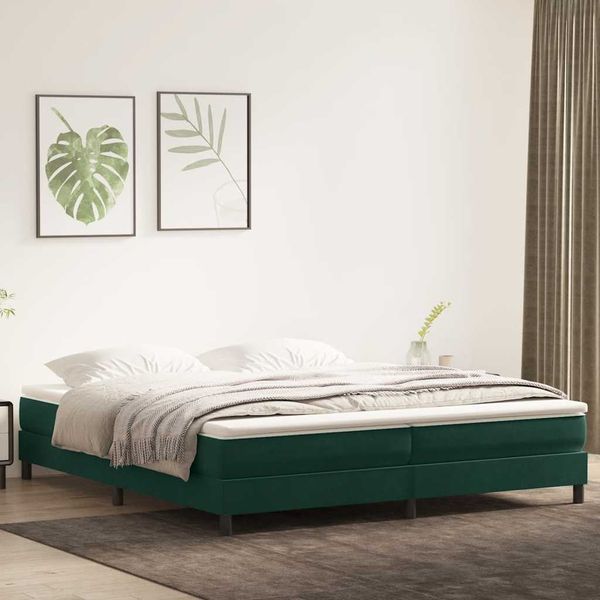 vidaXL Boxspringbett ohne Matratze Dunkelgrün 200x210 cm Samt 3315846