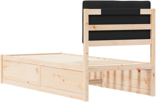 vidaXL Bettgestell mit gepolstertem Kopfteil Schwarz 80x200 cm 877801 Bild 6