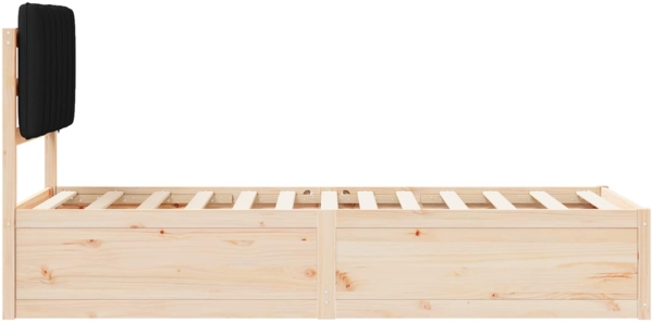 vidaXL Bettgestell mit gepolstertem Kopfteil Schwarz 80x200 cm 877801 Bild 5