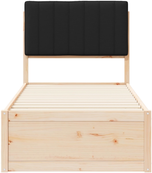 vidaXL Bettgestell mit gepolstertem Kopfteil Schwarz 80x200 cm 877801 Bild 4