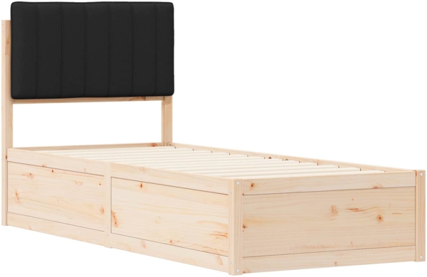 vidaXL Bettgestell mit gepolstertem Kopfteil Schwarz 80x200 cm 877801 Bild 3