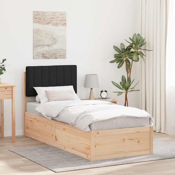 vidaXL Bettgestell mit gepolstertem Kopfteil Schwarz 80 x 200 cm 877801