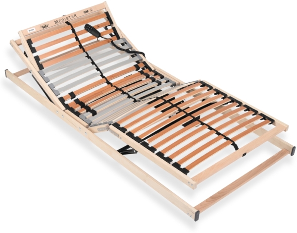 Lattenrost 140x200 cm montiert elektrisch verstellbares Kopf & Fußteil 5 Zonen 28 Latten Belastbarkeit 150?kg Made in Germany Birkenschichtholz