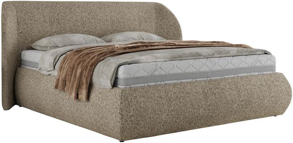 Polsterbett mit Lattenrost, Doppelbett Bettkasten, Bettgestell mit Gasdruckfeder - CAELA CLASSIC - 180 x 200 cm - Dunkelbeige Struktur Bild 5