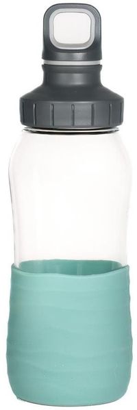 EMSA N3101100 DRINK2GO GLAS Trinkflasche 0,5 L Petrol - 100 % dicht auch bei kohlensäurehaltigen Getränken (nicht für Softdrinks empfohlen) - spülmaschinenfest - BPA-frei
