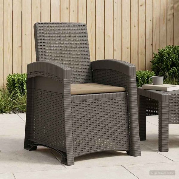 vidaXL Liegesessel Garten Rattan-Optik Hellgrau und Taupe PP 8012014