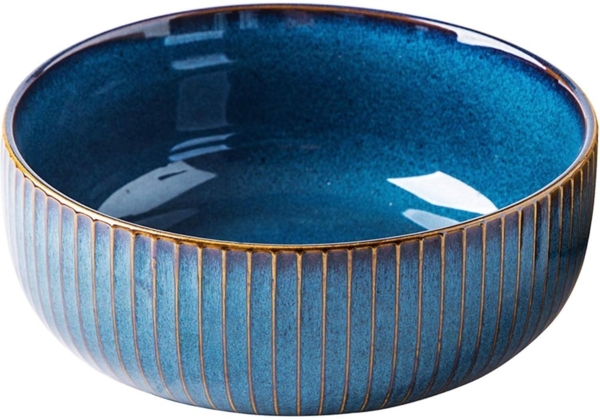 CSYY Salatschüssel Keramik 1800ML Große Porzellan Suppenschale 21cm Blau
