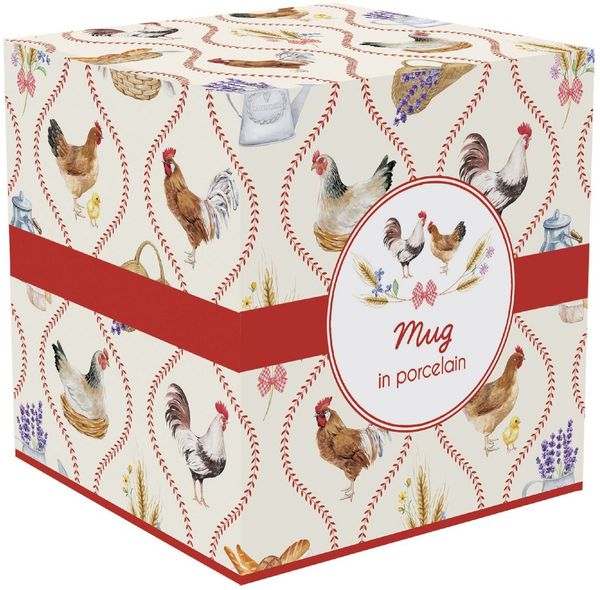 EasyLife Tasse Country Life, Porzellan, Spülmaschinengeeignet, Mehrfarbig, Hühner, H: 9.5cm