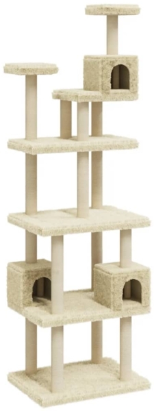 vidaXL Kratzbaum mit Sisal-Kratzsäulen Creme 188 cm 171488