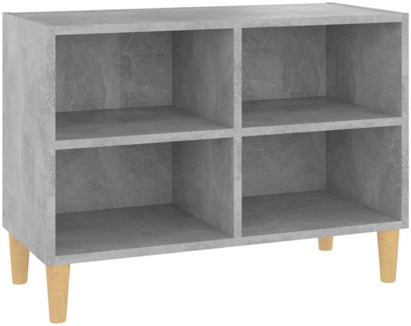 vidaXL TV-Schrank mit Massivholz-Beinen Betongrau 69,5x30x50 cm 805927