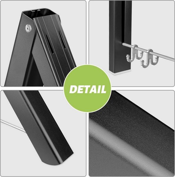TUWENA Wäscheständer Wand Klappbar, Kleiderbügel Kleiderlüfter Wandgarderobe Kleiderständer, Haken Halter für Schlafzimmer, Badezimmer, Balkon