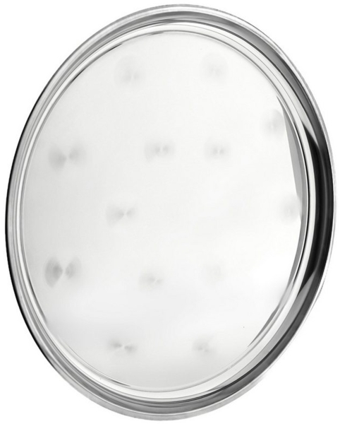 Runde Servierplatte/Serviertablett-Set aus hochwertigem 18/10-Edelstahl in Silber Bild 2