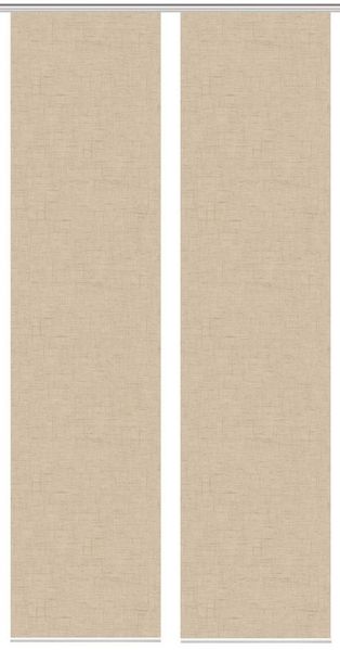 Vision S Schiebegardine 084827 PIVE Schiebegardine, halbtransparent, Bambusoptik, 260x60 cm (2 St), Paneelwagen, transparent, 100% Polyester
