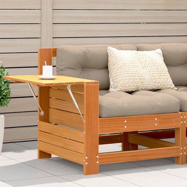 vidaXL Gartensofa mit Armlehne und Kissen Wachsbraun Massivholz Kiefer 844916
