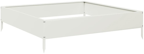 vidaXL Hochbeet Weiß 100x100x26 cm Stahl 851018