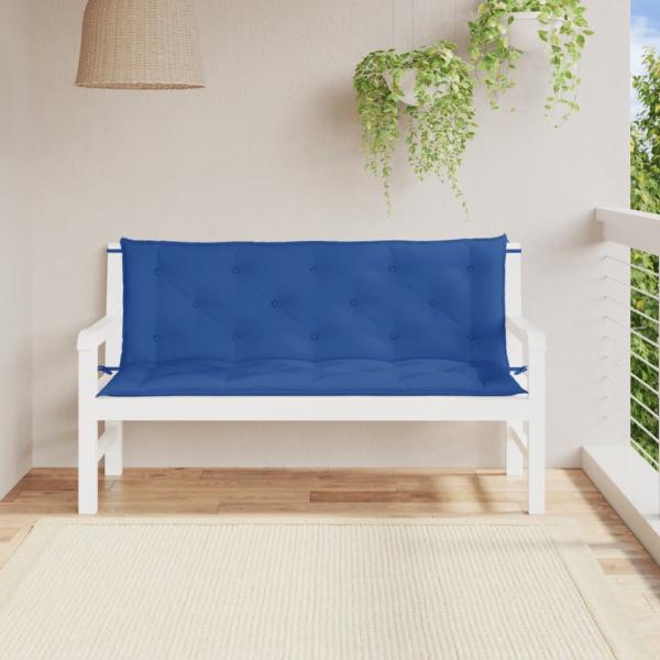 vidaXL Gartenbank-Auflagen 2 Stk. Blau 150x50x7 cm Oxford-Gewebe 361707