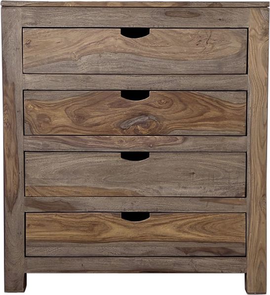 Kommode Sheesham 85 x 42 x 95 grau geölt NATURE GREY #85