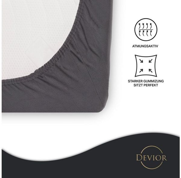 Devior Spannbettlaken Fleece 100% Polyester, kuschelig warmes Winterspannbettlaken, 140 g/m², Fleece, Gummizug: Rundumgummizug, Wärmehaltendes Bettlaken 180 x 200 cm für Boxspringmatratze bis 32cm