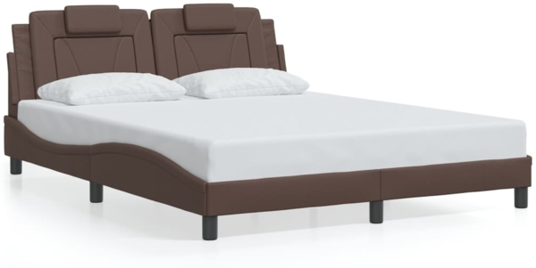 vidaXL Bettgestell "Viana" ohne Matratze Braun 160x200 cm Kunstleder 3208105