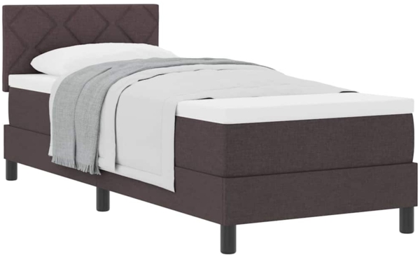 vidaXL Boxspringbett mit Matratze Dunkelbraun 80 x 200 cm Stoff 3338723 Bild 2