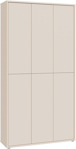 Forte ALICE SPRINGS Schuhschrank 100 110, moderner Schrank mit 6 Türen, 15 Einlegeböden, Holzwerkstoff, Kaschmir/Beige, 109,2 cm breit x 191,9 cm hoch x 34,9 cm tief