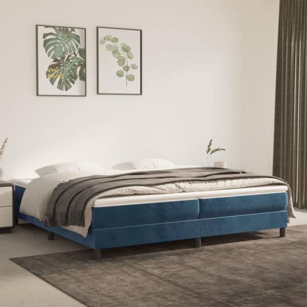 Boxspringbett Dunkelblau 200x200 cm Samt [3120794]