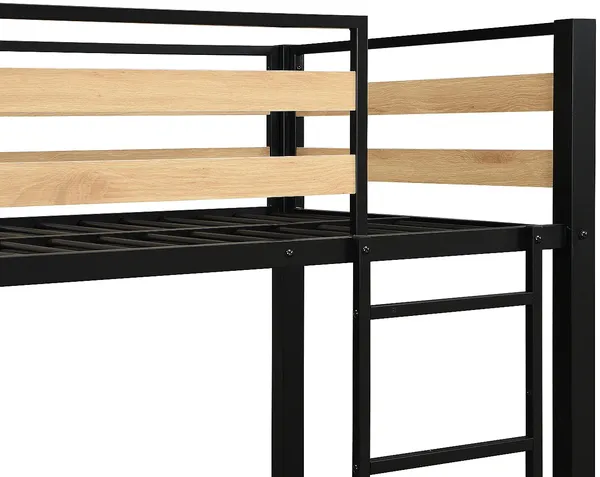 Vente-unique - CASIDIA Bett Metall SchwarzBeige - B 100 cm x H 170 cm x L 200 cm Bild 5