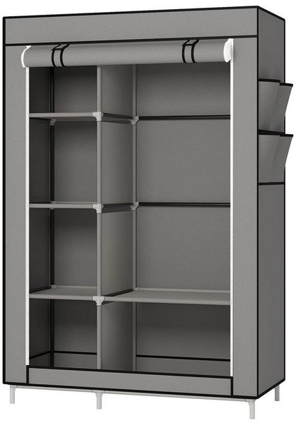 JEOBEST Stoffschrank Kleiderschrank mit Überzug aus Vliesstoff, Kleiderstange (Stück, 1-St) 6 Ablagen 105 x 45 x 170 cm