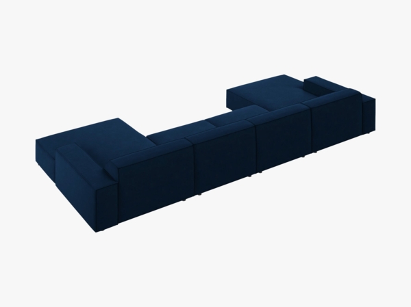 Micadoni 'Jodie' 6-Sitzer-Sofa, Panorama, Samtstoff, Beinfarbe Black Plastic, Königsblau Bild 3