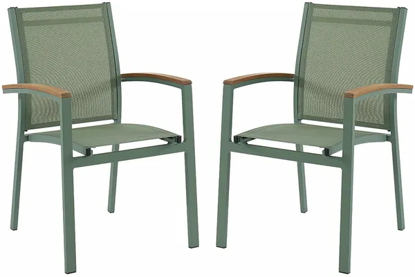 Vente-unique - TAIPIVAI Garden dining set Metall Grün - B 61 cm x H 89 cm x L 55 cm