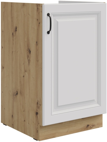 Spülenschrank 50 cm Stilo Weiß + Eiche Artisan Küchenzeile Küchenblock Küche