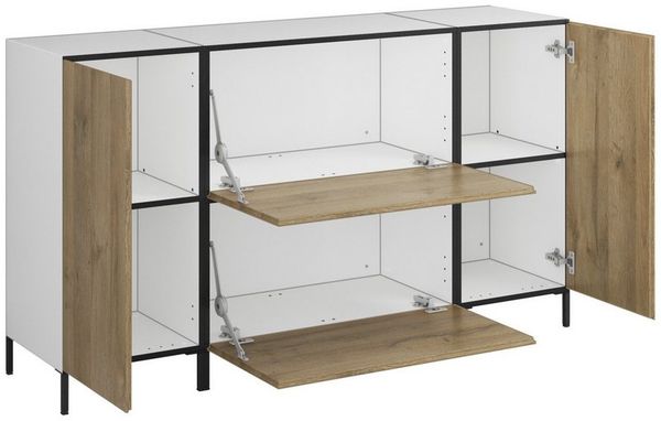 BMG Möbel Sideboard Modul+ (Sideboard Set 4 tlg, bestehend aus, 2x Schrank mit Tür, 2x Schrank mit Klappenfunktion), individuell kombinierbar, Sofclose-Funktion, Made in Germany Bild 2