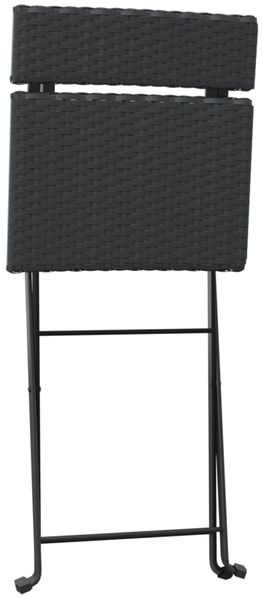 vidaXL Bistrostühle 2 Stk. Klappbar Schwarz Poly Rattan und Stahl 319986 Bild 7