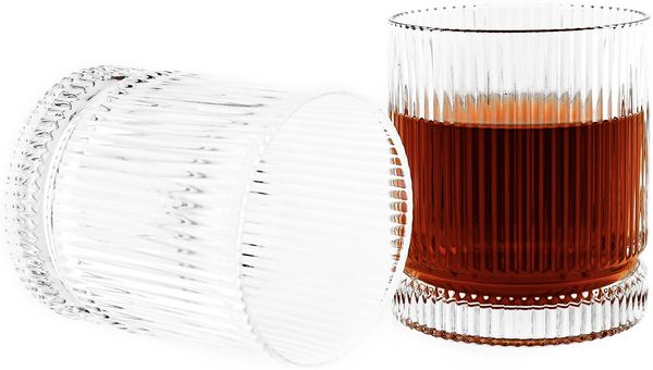 2 tlg. Elysia Riffle Gläser-Set aus Borosilikatglas Trinkgläser 220 ml Cocktailglas