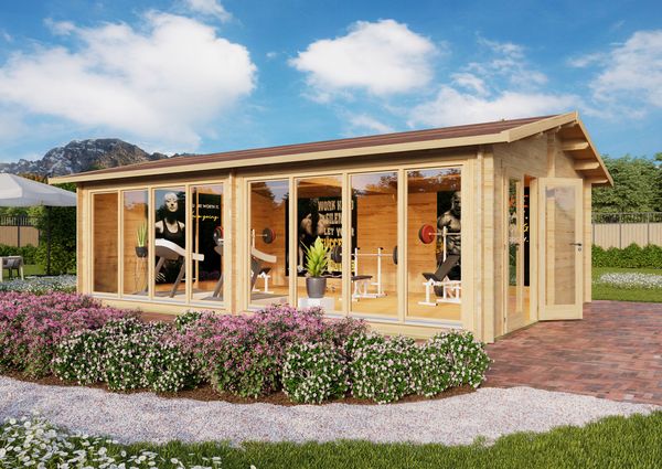 Fjordholz Gartenhaus Modell Marina 44 Lichtgrau