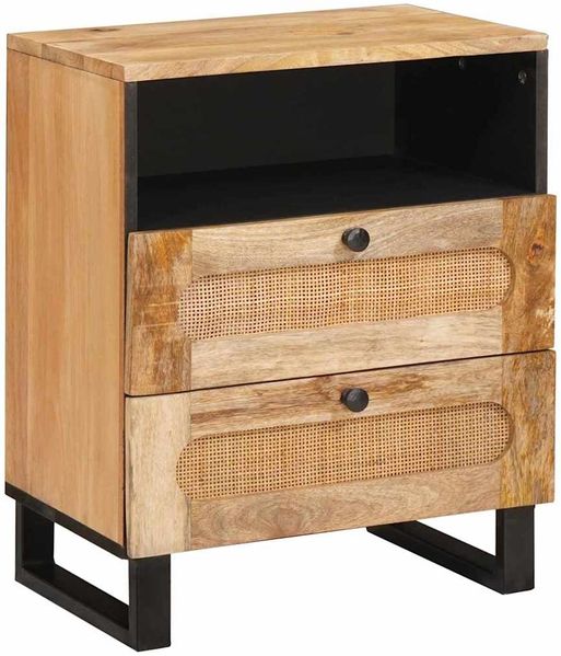 vidaXL Nachttisch Natur 50 x 33 x 62 cm Massivholz Mango 4018054