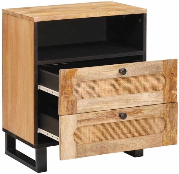 vidaXL Nachttisch Natur 50 x 33 x 62 cm Massivholz Mango 4018054