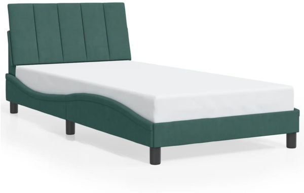 vidaXL Bettgestell ohne Matratze "Hanko" Dunkelgrün 100x200 cm Samt 3207834