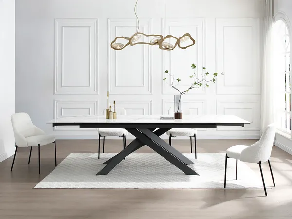 Vente-unique - LIAMONA Stuhl Stoff Weiß - B 59 cm x H 84 cm x L 53 cm