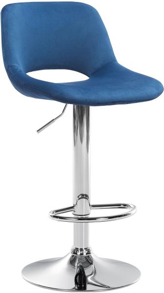 Barhocker Camden Samt chrom blau