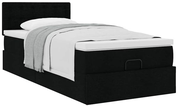 vidaXL Ottoman-Bett mit Matratze Schwarz 80x200 cm Stoff 3311582 Bild 5