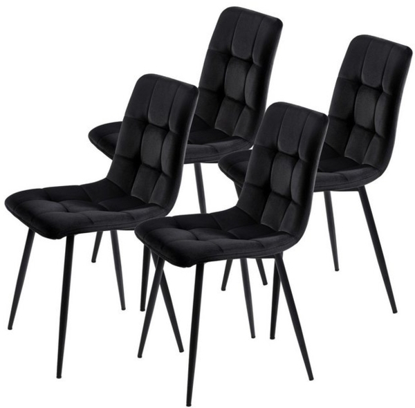 Furnishings Home Esszimmerstuhl Polsterstuhl 4er Set, gepolstert & gesteppt (Sitzgruppe, 4 St), Gestell aus Metall, Küchenstuhl Bild 4