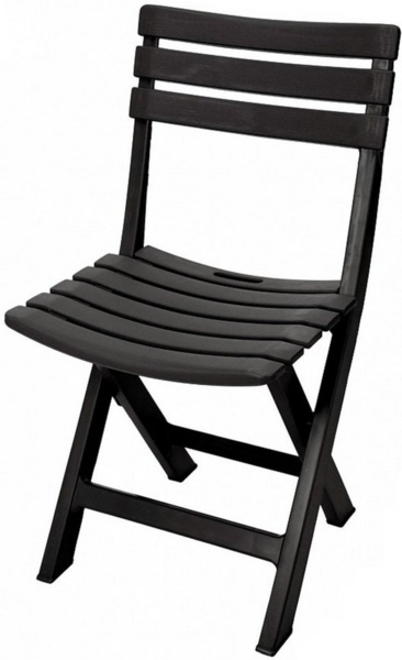 Progarden Klappstuhl Schwarz (1 St), Campingstuhl, Leicht, Kunststoff, Platzsparend Bild 2
