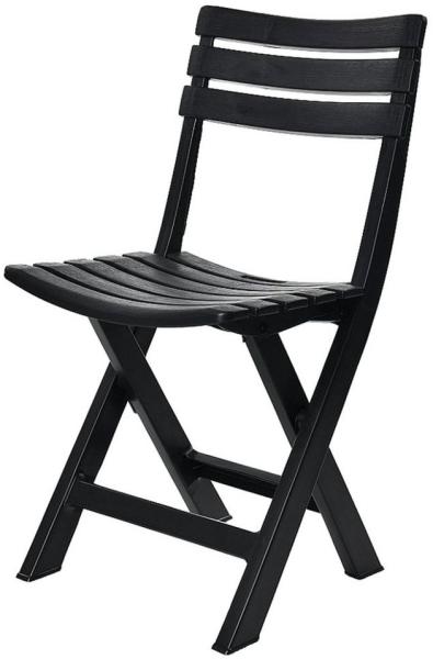 Progarden Klappstuhl Schwarz (1 St), Campingstuhl, Leicht, Kunststoff, Platzsparend